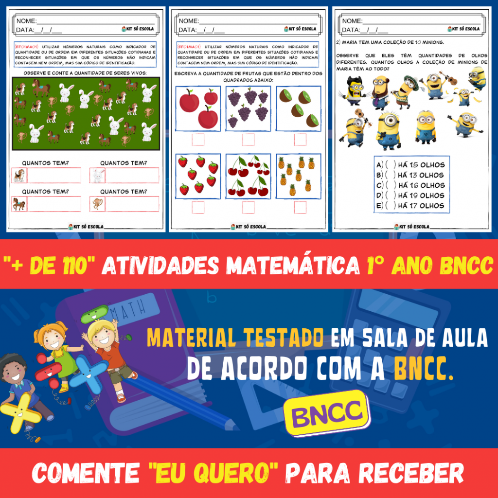 Kit 1º ANO COM OS CÓDIGOS DA BNCC